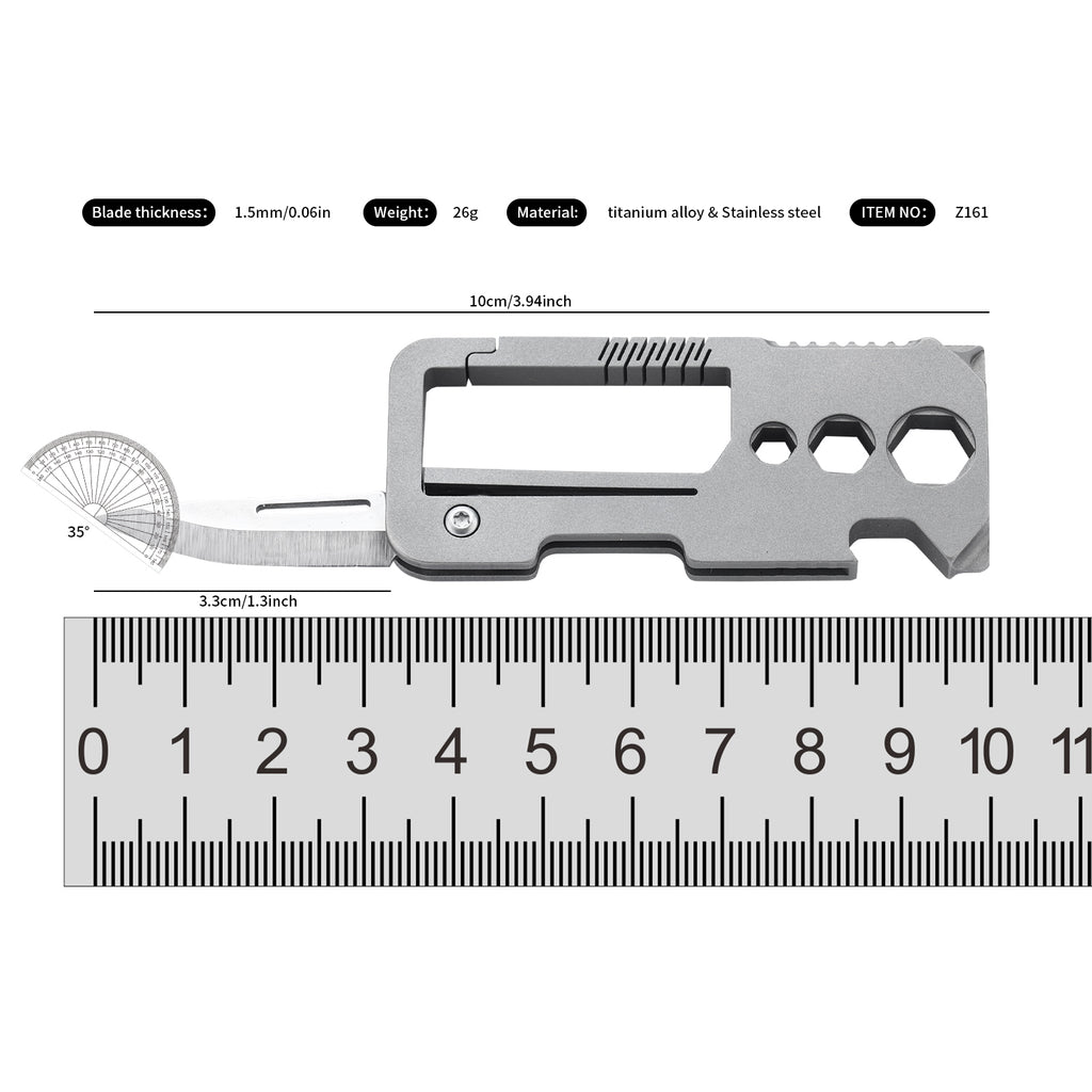 Titanium alloy buckle with VG10 folding knife