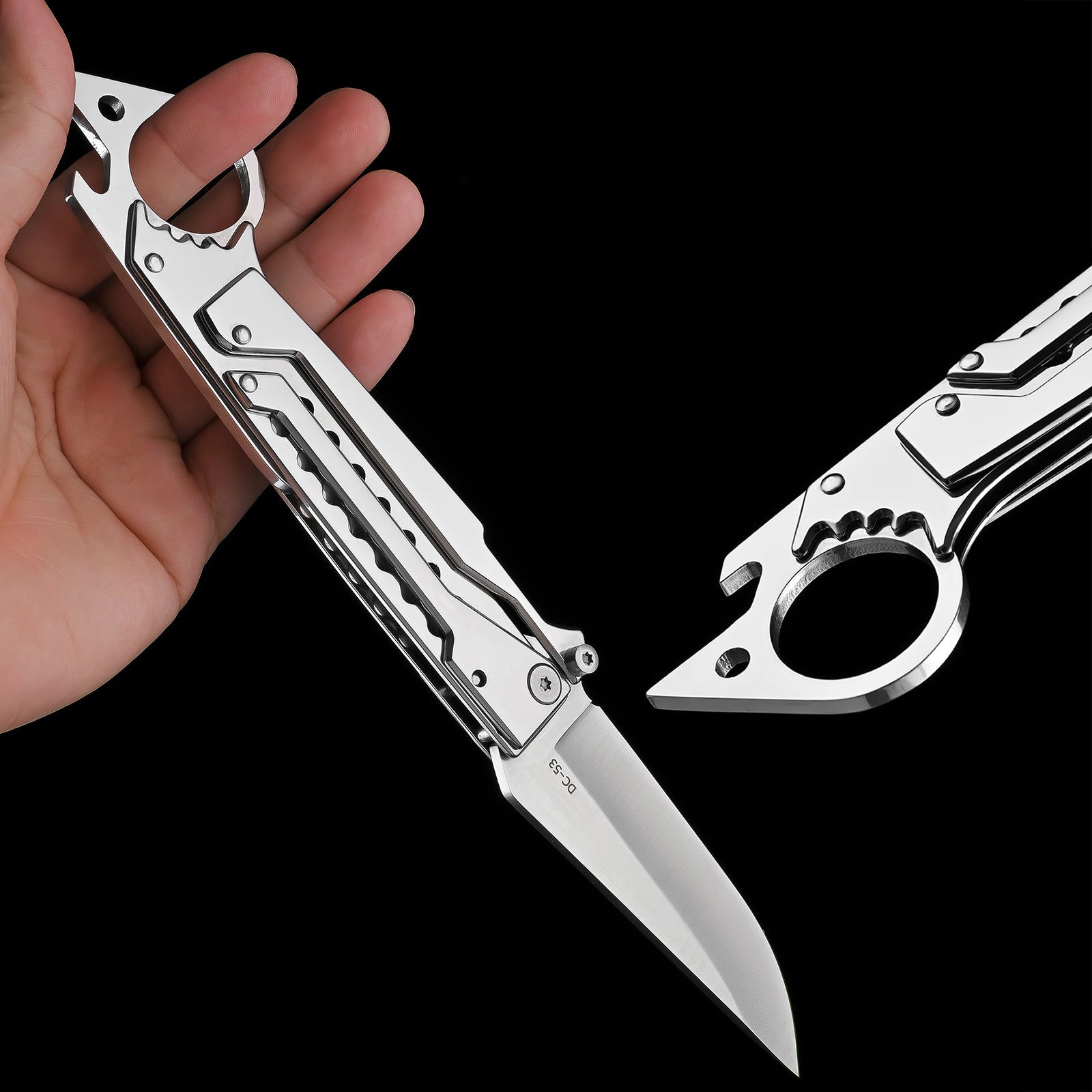 Camping folding knife, gravity knife