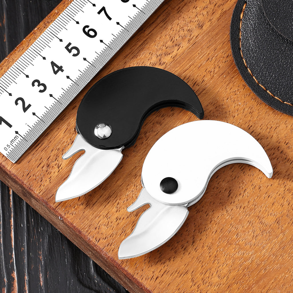 EDC pocket knife, unboxing knife. Features Tai Chi Bagua diagram elements, can be assembled into two knives.