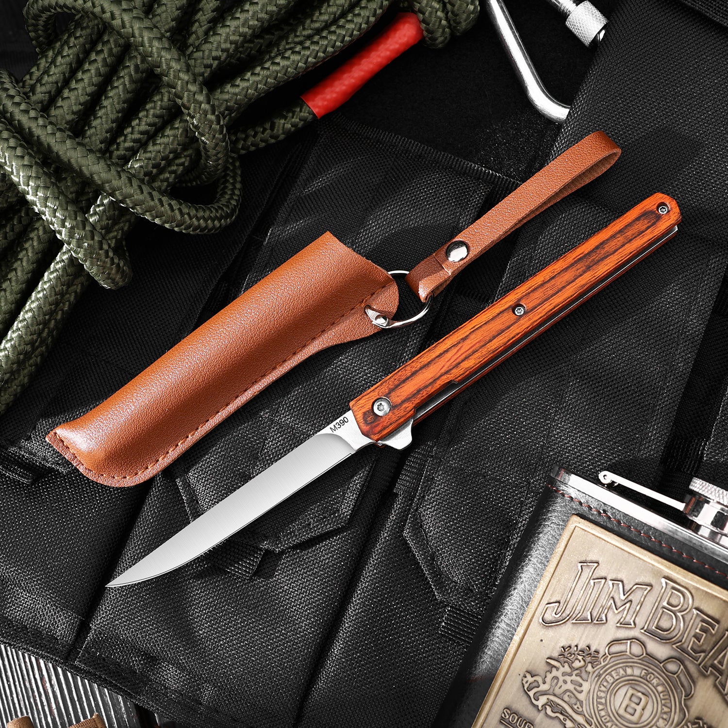 EDC pocket knife, survival tactical knife, built-in safety lock
