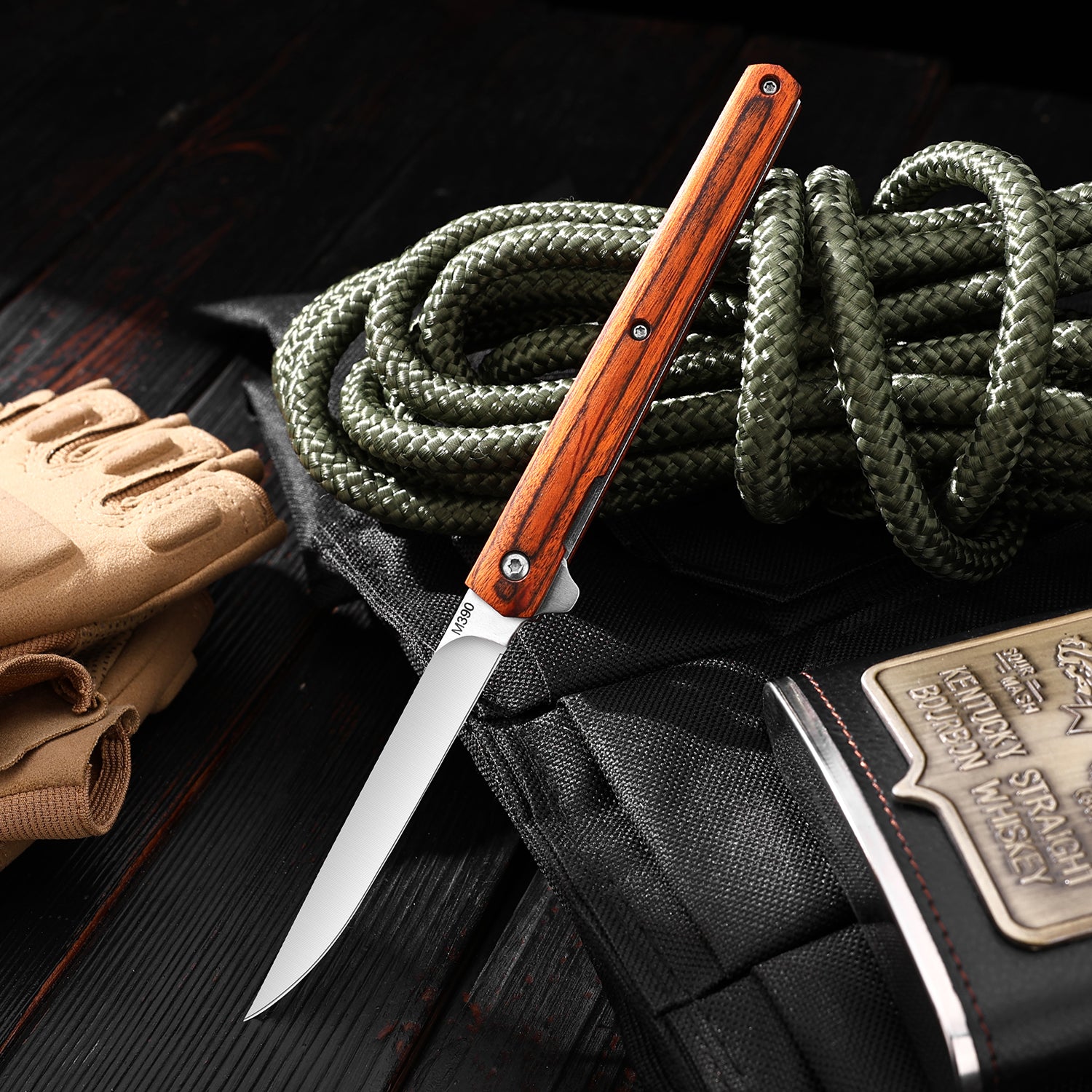 EDC pocket knife, survival tactical knife, built-in safety lock